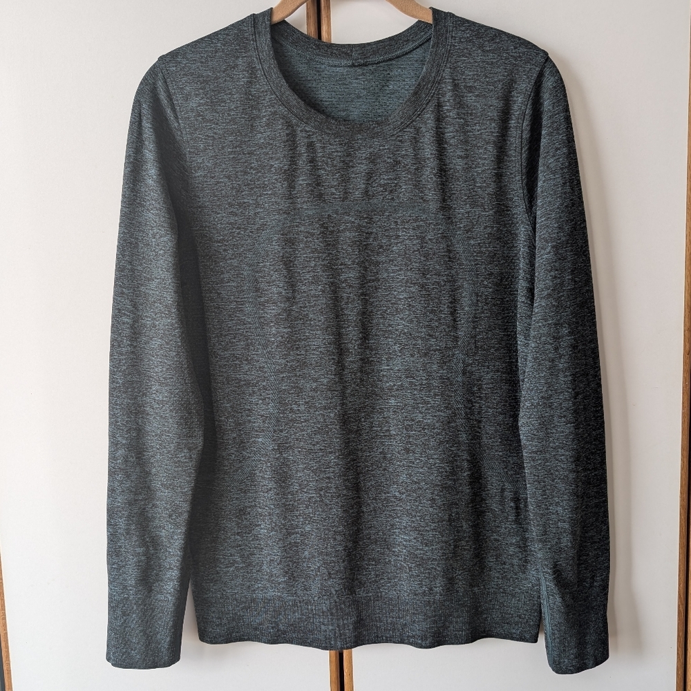 NWOT Lululemon Swiftly Breathe Long Sleeve Tee 6 Teal Lagoon Black